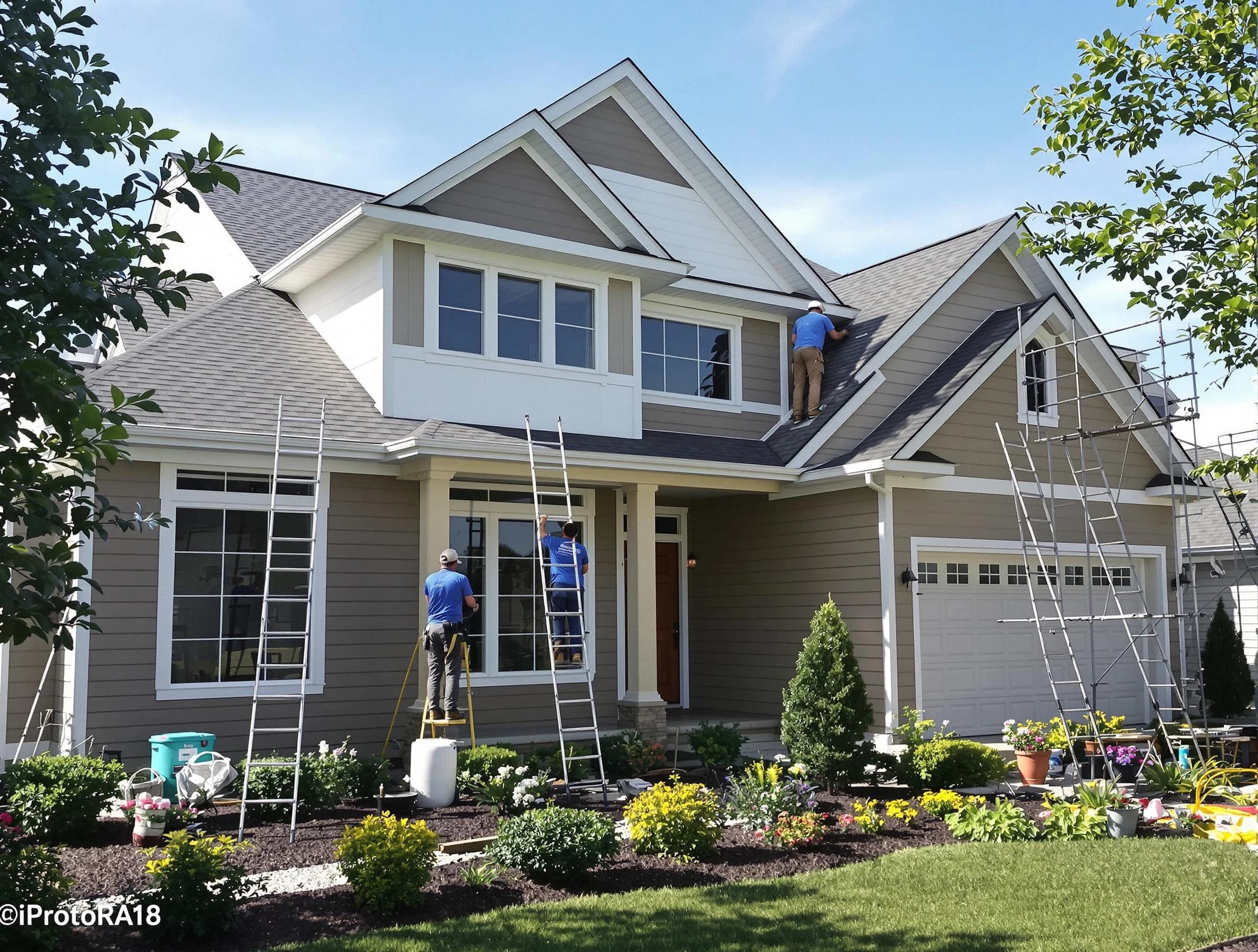 Detailed exterior painting by Euclid House Painters in Euclid