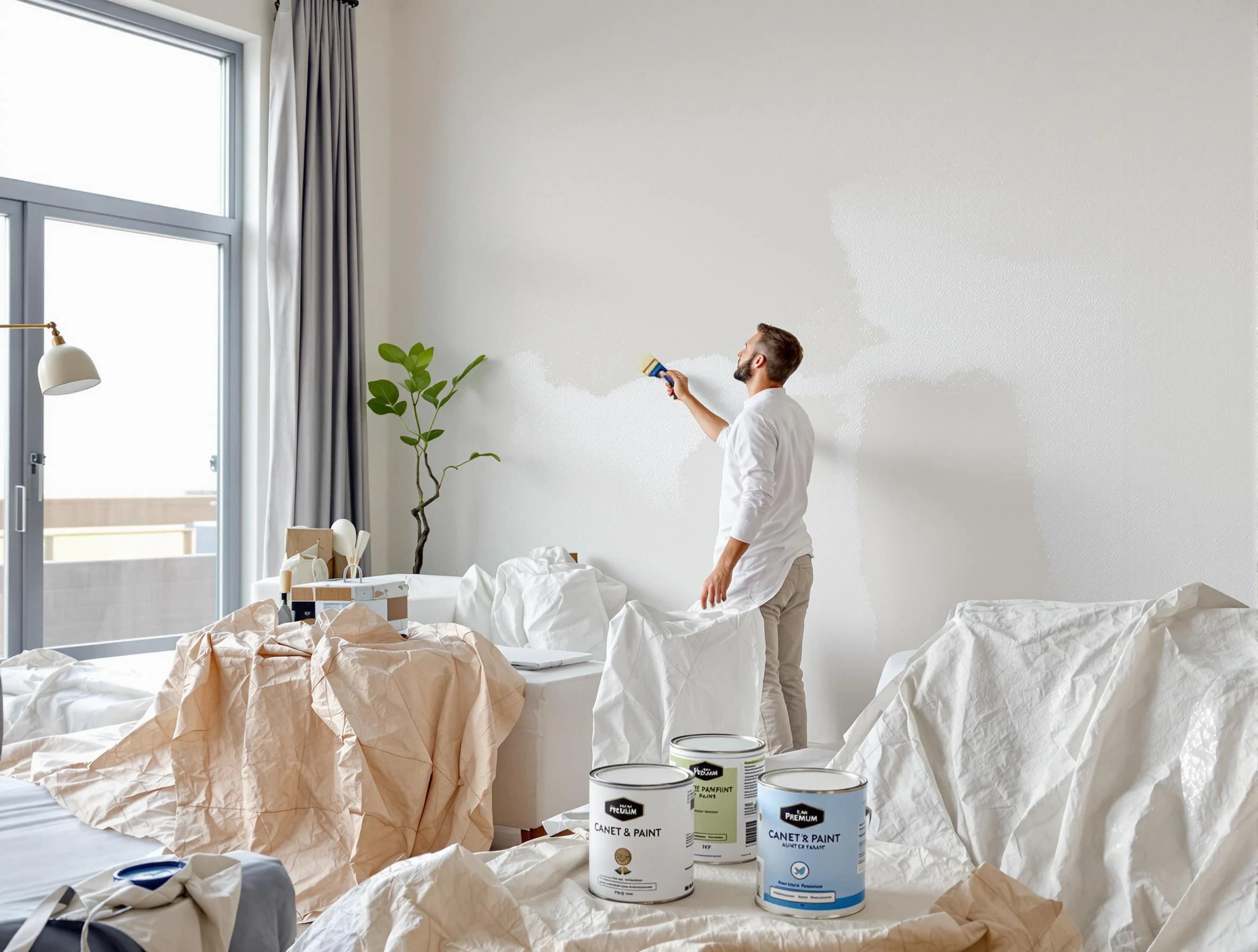 Euclid House Painters team carefully painting an interior wall in Euclid, OH