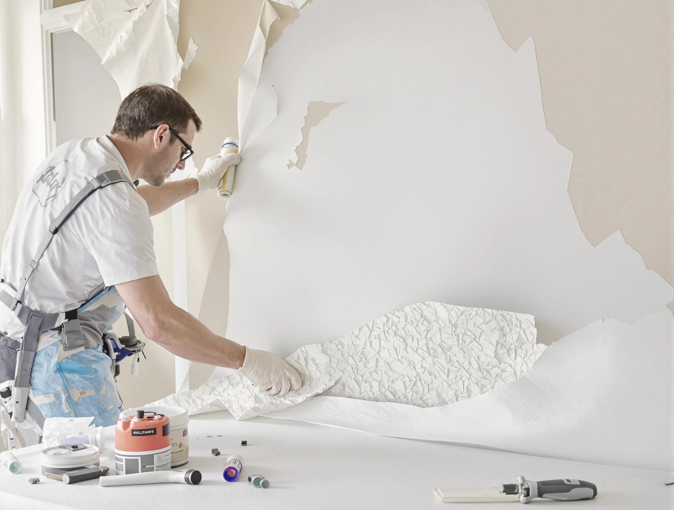 Detailed wallpaper removal and wall prep by Euclid House Painters in Euclid